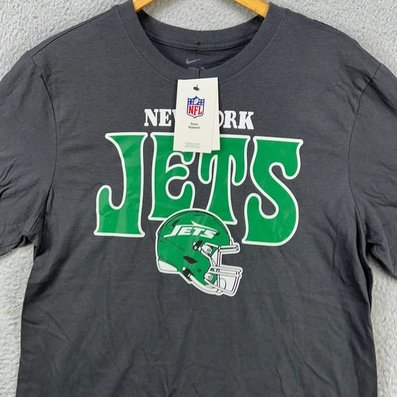 New York Jets T-Shirt Mens Large Gray Short Sleeve Crewneck NFL The Nike Tee NEW